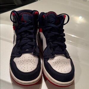 Excellent like new Condition - Jordan Kids Navy and Red Sneakers- team USA